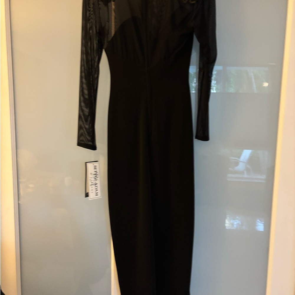 Adam Black Long Sleeve Dress with Sequin Detail - Picture 4 of 7